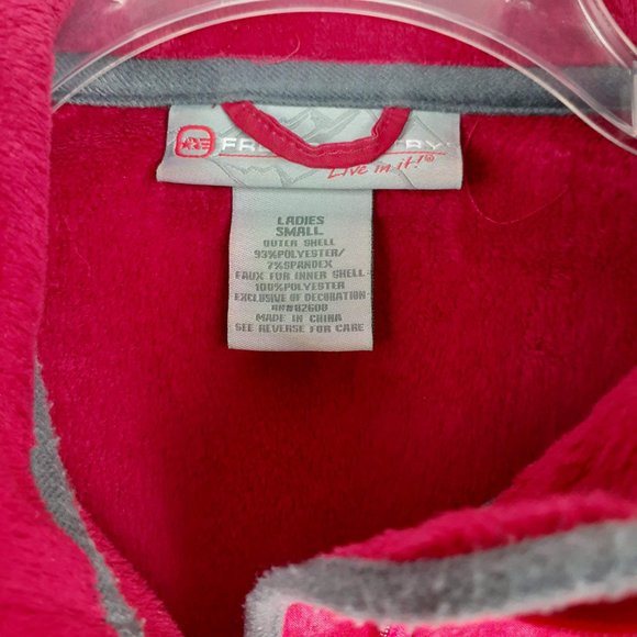 Faux Fur Lined Light Jacket, Size Small. Pink Red cozy plush outdoor - Picture 7 of 15